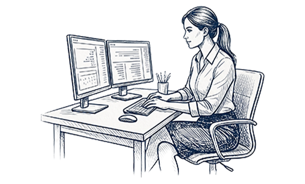Consultant Laptop Sketch Scene